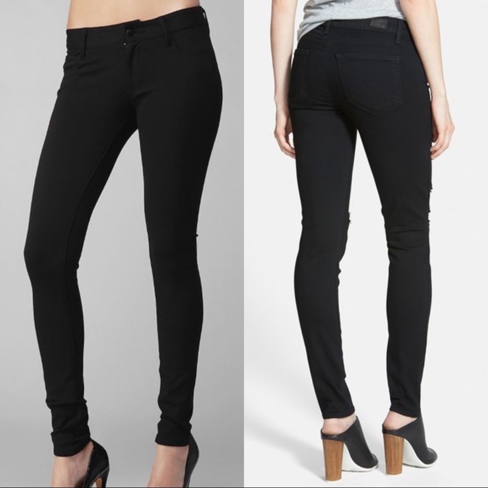 Paige Peg Super Skinny Black Jeggings Pants 29